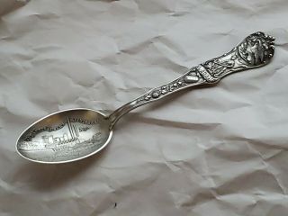 Antique Mechanics Sterling Silver Souvenir Spoon Sloss Furnaces Birmingham,  Ala.