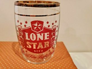 Vintage LONE STAR BEER SIX 6 Barrel Glasses Sign Glass Box Ad Tumblers TEXAS Bar 2
