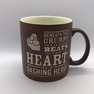 Disney World Snow White “grumpy” Dwarf - Large Ceramic Brown Coffee Tea Mug Cup