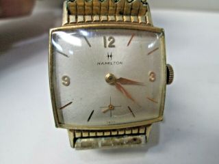 Vintage Hamilton 10k Gold Plated Running Watch 17 Jewels