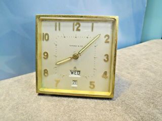 Vintage Tiffany & Co 8 Day Alarm Travel Clock Movement Runs
