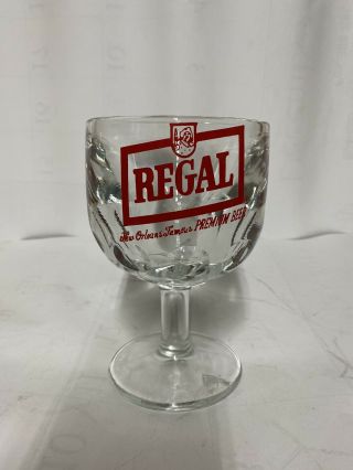 Rare Regal Beer Orleans Louisiana Advertising Glass Goblet