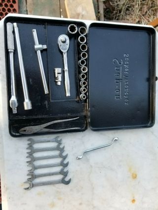 Vintage Snap - On Tool Box 1/4 Inch Midget Ratchet Gm - 70m Plus More