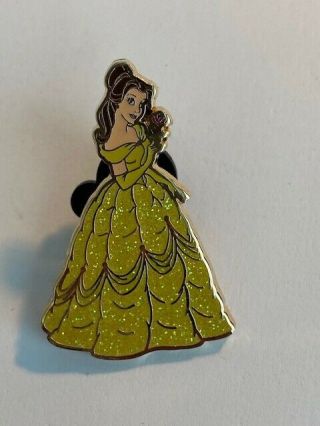 Disney Princess Glitter Dress Belle Beauty And The Beast Rose Disney Pin (b6)