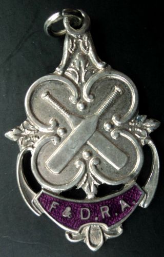Sterling Silver & Enamel Fob Medal H/m 1932 Thomas Fattorini - Not Engraved