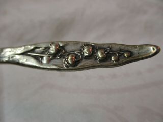 Antique 1885 Gorham Whiting Sterling Silver Cream Ladle Lily of the Valley 2