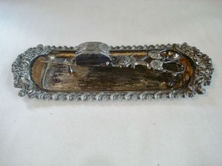 Antique Old Sheffield Plate Candle Wick Snuffer & Tray