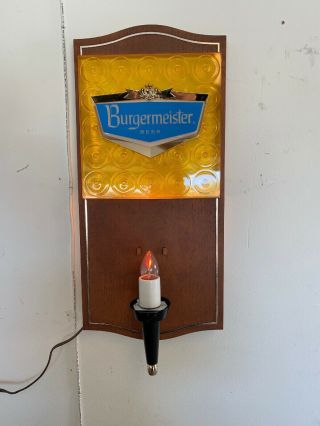 Rare Vintage 1960s " Burgermeister Beer " Lighted / Light Up Bar Sign