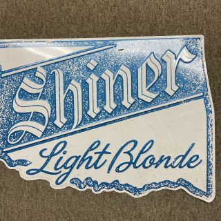 State of Oklahoma Shiner Light Blonde Beer Metal Man Cave Sign 17 