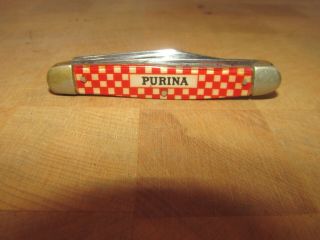 Vintage Kutmaster Purina Chows Three Blade Folding Pocket Knife