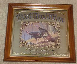 1989 Pabst Blue Ribbon Beer Wild Turkey Stamp Wildlife Hunting Mirror (,)
