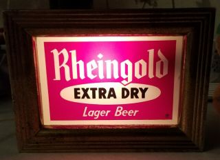 Vtg Rheingold Extra Dry Lager Beer Lighted Bar Back Cash Register Topper Sign