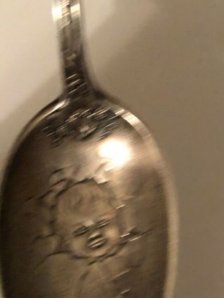 1900 Antique Gorham Sterling Silver Spoon With Engraved Baby Face And Earl