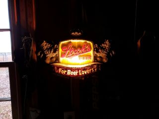 Vintage Advertising Strohs For Beer Lovers Bar Man Cave Lighted Sign