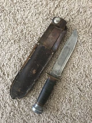 Vintage Marbles Hunting Knife and Sheath 2