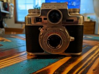 Vintage Bolsey Model C Twin Lens Reflex Camera - Wollensak 44mm F/3.  2 Lens - Nr