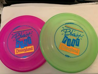 Two 1988 Disneyland Blast To The Past Wham - O Frisbee Brand Flying Disc Toys
