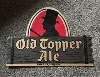 Vintage Old Topper Ale Cardboard Advertising Beer Sign Rochester Brewing Co Ny