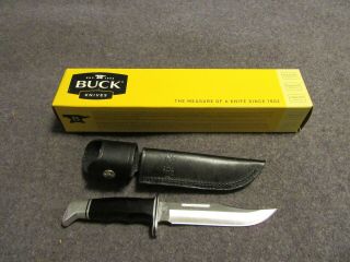 Buck Knife Model 119 With Black Leather Sheath