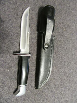 BUCK KNIFE MODEL 119 WITH BLACK LEATHER SHEATH 2