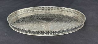 A Vintage Silver Plated Chased Gallery Tray By Viners.  Sheffield.  Early 1900.  S.  10