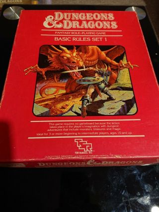 Vintage Dungeons & Dragons Basic Rules Set 1 Red Box Tsr 1983 2 Books D&d 6 Dice