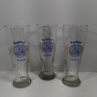 Set Of 3 Sailer Weisse Pilsner Beer Glass 0.  5l Swirl Design German Rastal