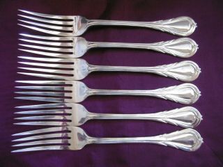 Lovely Set Of 6 Antique Victorian Silver Plated Epns Lily Pattern Dessert Forks
