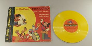 Walt Disney Pinocchio Give A Little Whistle Golden Record In Sleeve