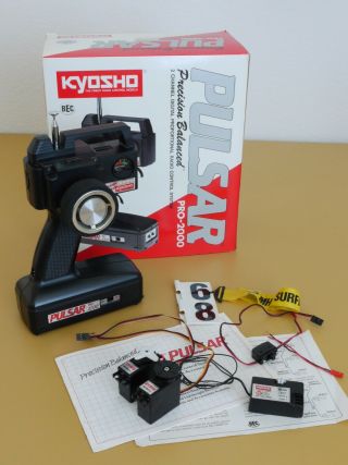 Vintage Kyosho Pulsar R/c Car System - Transmitter,  Receiver,  Servos,  Box