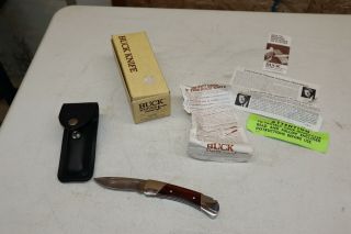 Vintage Buck 500 Duke Folding Lockback Pocket Knife W/ Papers Sheath