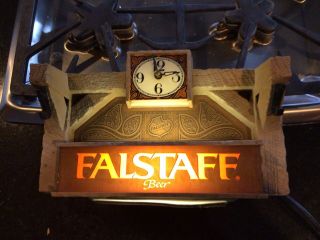 Vintage Antique Falstaff Beer Bar Clock Light Man Cave
