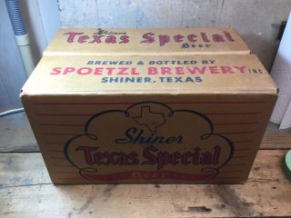 Vintage Shiner Texas Special Beer Box Waxed Corrigated Fiber EMPTY 3