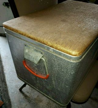 Vintage Cronstroms Cronco Aluminum Cooler Marlin on Front.  has Plug 2