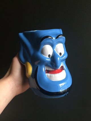 Rare 3d Disney Aladdin Genie Face Large Ceramic Coffee Mug Robin Williams
