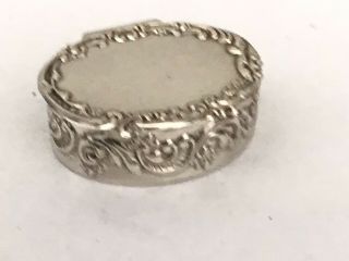 Vintage Solid Silver Pill Box,  Hallmarked For 1979