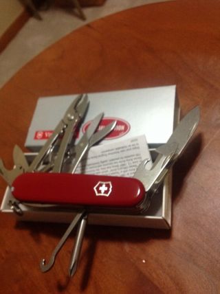 Victorinox Deluxe Tinker 125 Year Anniversary Knife Special Edition,  Red Handles