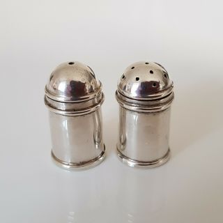 Miniature Sterling Silver Cruet Set Salt & Pepper Pots Birmingham Box