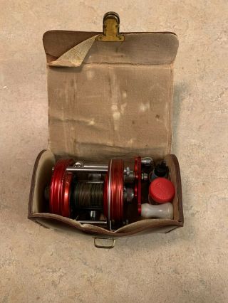 Vintage Abu Garcia Ambassadeur 5000 Fishing Reel With Case,  Pouch,  Oil And Parts