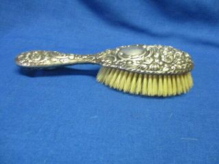 Antique Ornate Sterling Silver Repousse ' Handled Brush,  For A Special Dog 2
