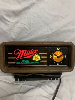 Vintage 1983 Miller High Life Beer Light Up Clock Light Up Sign Bar Mancave Cave