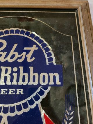 Vintage Pabst Blue Ribbon Glass Beer Sign 