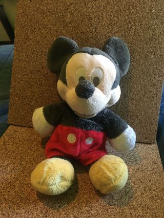 Disney Parks Baby Mickey Mouse Plush Fuzzy Stuffed Animal Toy 9”