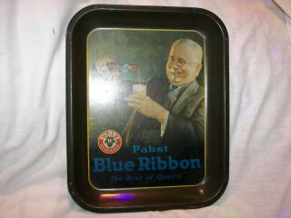 Antique Vintage Pabst Blue Ribbon The Beer Of Quality Tray Amer Can Co Chicago