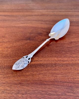 Rare Early Gorham Co Sterling Silver Ice Cream Spoon - 1870 Lily Of The Valley