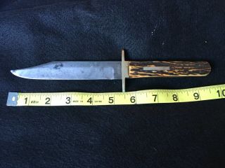 Vintage Civil War Era Bowie Knife Standard Cutlery Co.  Stag Handle