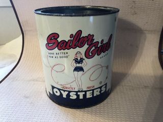 Vintage Sailor Girl Oyster Tin