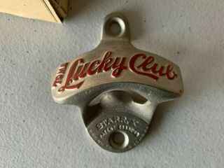 Vintage Tome Lucky Club Wall Mount Bottle Opener Brown Co Starr X Minty W/box