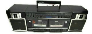 Sony Vintage Cfs - W360 Dual Cassette Am/fm Radio Black Boom Box Stereo
