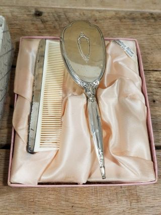 Vintage Saart S&b Sterling Silver Baby Brush & Comb Set